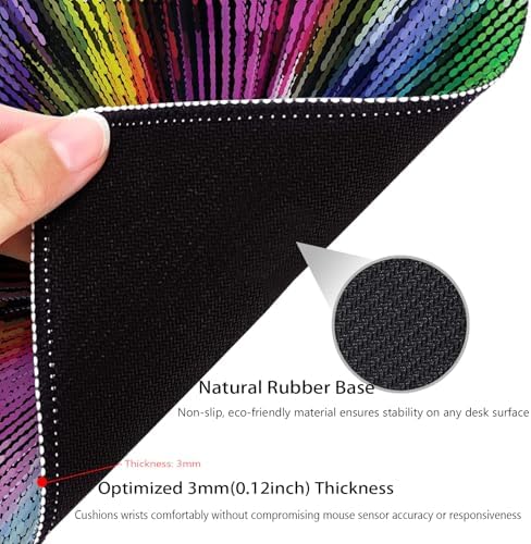 Abstract Colored Eye Shape Mouse Pad, Optical Illusion Effect Desk Mat