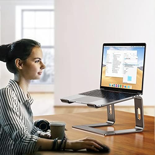 BESIGN LS03 Aluminum Laptop Stand, Ergonomic Detachable Computer Stand, Notebook Holder, Laptop Mount Compatible with Air, Pro, Dell, HP, Lenovo More 10-15.6" Laptops, Gray