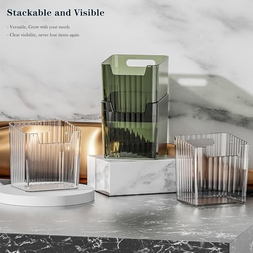 Lae Nuvole Clear Adhesive Wall Organizer Bins, Cabinet Door Storage, 4 Pack