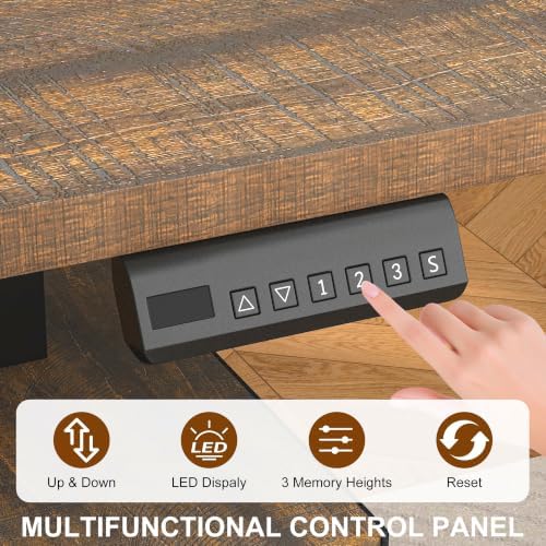 St.Mandyu L Shaped Electric Standing Desk 55" Black with Power & Storage