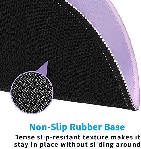 Dapesuom Round Mouse Pad, 8.7 x 8.7 Inch Premium-Textured Washable Non-Slip Rubber Base Cute Small Mouse Mat with Stitched Edge for Men Women Wireless Computer Laptop Gaming Desk Accessories, Purple