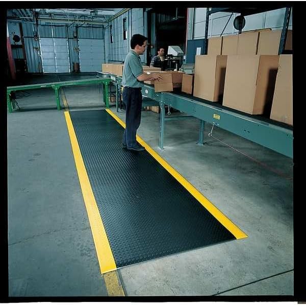 NoTrax 413 Blade Runner Safety/Anti-Fatigue Mat with Dyna-Shield PVC Sponge, 3' Width x 5' Length x 1/2" Thickness, Black
