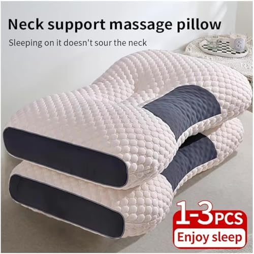 Ergonomic Pillow Contour Orthopedic Neck Traction for Shoulder Neck Pain Relief Side Sleeper,Cervical Neck Support Massage Lifting Pillow High Elastic Machine Washable