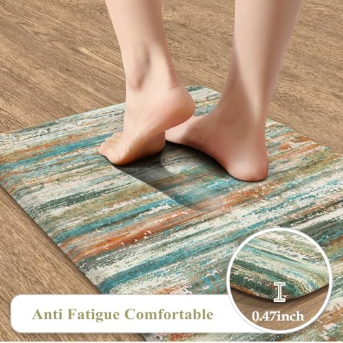 KIMODE Kitchen Mats for Floor Anti Fatigue Farmhouse Kitchen Rugs Sets of 2