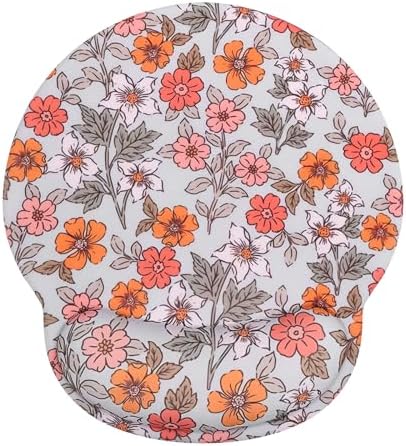 Seorsok Blooming Floral Mouse Pad with Gel Wrist Support Mouse Pad,Ergonomic Aesthetic,Comfort Mousepad for Office Work Computer,Pain Relief Mousepad with Non-Slip Silicone Base,Colorful Flowers