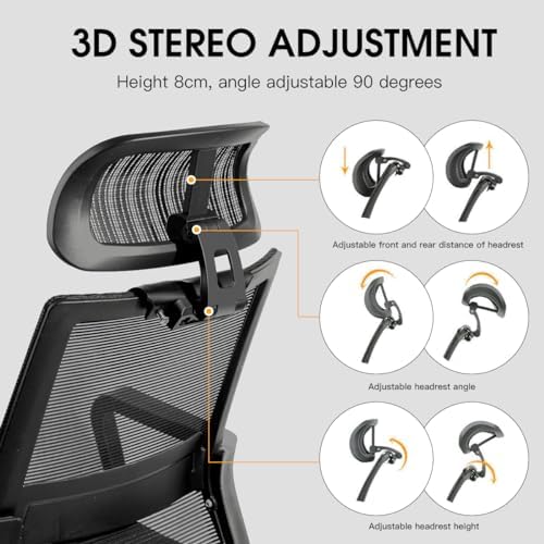 Office Chair Headrest Attachment , Can Adjust Height, Inclination, Black