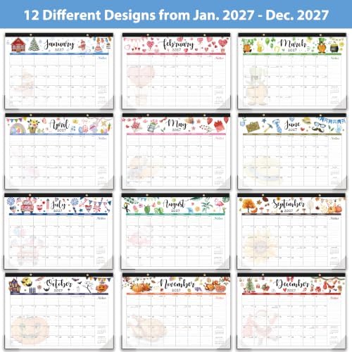 Desk Calendar 2027, 12 Months Desk/Wall Calendar 2027