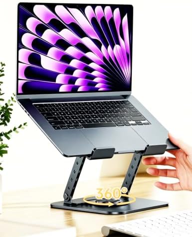 SAMHOUSING Laptop Stand, Ergonomic Adjustable Laptop Stand with Heat Dissipation Holes, Computer Stand with Anti Slip Silicone, Compatible with MacBook Air Pro More 10-17 inch laptops (Classic Black)