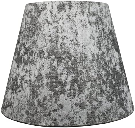 FenchelShades.com Lampshade 6" Top Diameter x 10" Bottom Diameter x 8" Slant Height 6x10x8" with Spider Attachment Diameter 0.4 Inch for Lamps with a Harp (Couture Crushed Sterling)
