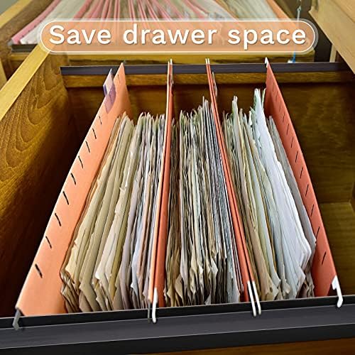 Leinuosen 6 Pcs File Cabinet Rails PVC Hanging Black Document Cabinet Rails for Drawer Sides Letter Size Office File Drawer Holder Organizer Storage, 15.8 Inches Long(3/4 Inch Wide)