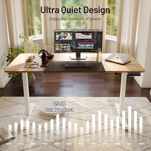 Monomi Electric Standing Desk 55”x24”, Height Adjustable Desk with Wheels