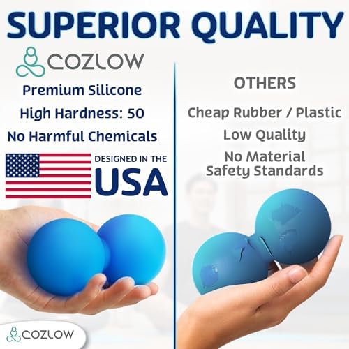 COZLOW Peanut Massage Ball - Deep Tissue Therapy, Pain Relief - Cobalt Blue