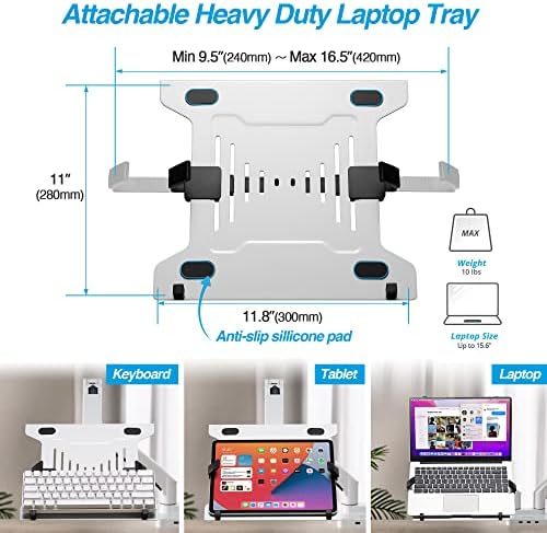 Dual Monitor Arm Desk Mount with 15" Laptop Tray USB-C&A Docking Station