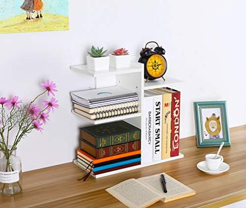 PAG-Mass Desktop Bookshelf Freestanding Wooden Countertop Bookcase Accessories Organizer Display Rack Dorm Desk Storage Shelf