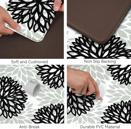 Kitchen Mats Set of 2 Cushioned Anti Fatigue Kitchen Rugs Non Slip Waterproof Kitchen Runner Memory Foam Kitchen Floor Mat Comfort Standing Mat for Sink,Office,Laundry