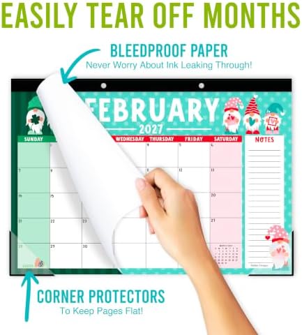 Large Desk Calendar 2027 - Desktop Calendar 2027-2028