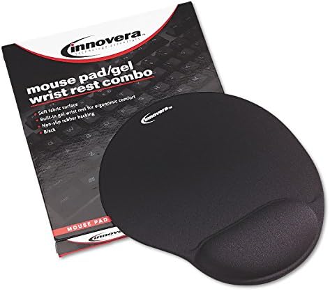 Innovera 50448 Mouse Pad w/Gel Wrist Pad Nonskid Base 10-3/8 x 8-7/8 Black