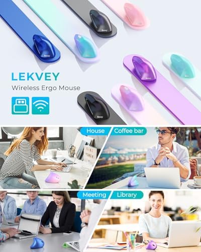 Lekvey Ergonomic Mouse, Rechargeable Vertical Wireless Mouse, White