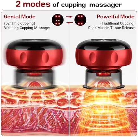 6 Pack Cupping Set,Smart Cupping Massager,Cupping Set with 2 Modes for Targeted Muscle Soreness,Tighter Skin,Cupping Kit with 20 Levels Suction and Heat