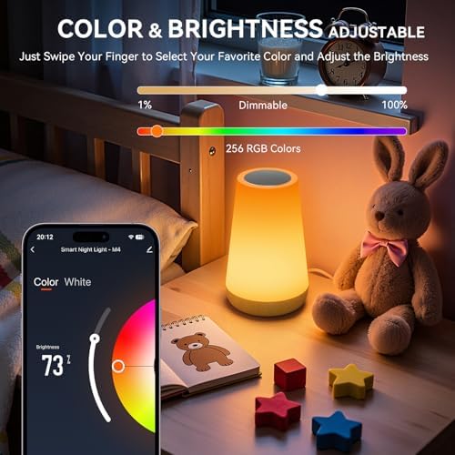 Auxmir Smart Night Light, App/Voice Control Table Lamp with Timer(Corded)