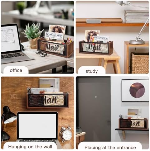 Mail Organizer Mail Holder with 2 Slots