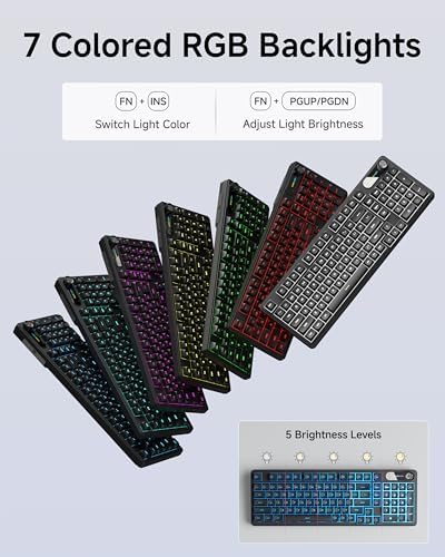 EWEADN Wired Keyboard and Mouse Combo with Detachable Wrist Rest - Black