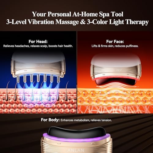 ANLAN 2-in-1 Electric Heated Gua Sha Tool & Scalp Massage Comb，Red Light