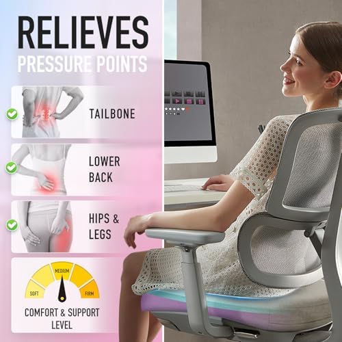 SUNROX Cooling Gel Memory Foam Chair Cushions, 2.6" Thick U-Shaped Dual-Layer Comfort Dining Chair Pads, Non Slip Seat Cushion with Ties for Indoor Kitchen Office 17"x16" Set of 8, Bamboo Palm