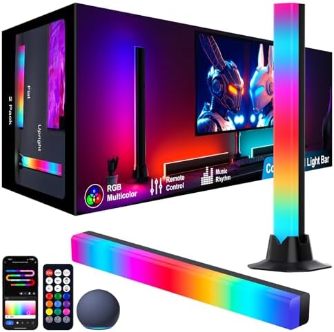 RGB Light Bar, Smart LED Light Bar Work with Alexa, Music Sync, APP & Remote Control, USB Powered TV Backlight, Color Changing Ambient Lighting for Room PC Monitor Gaming Desk (Adapter not Included)