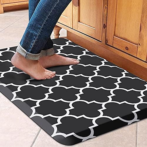WISELIFE Kitchen Mats and Rugs Cushioned Anti-Fatigue, 17.3"x 28", Black