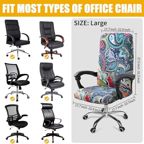Smiry Office Computer Chair Cover with Armrest Covers, Blue Green