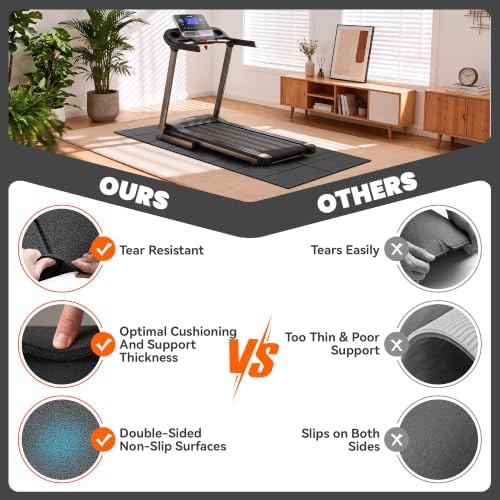 Stepwaver Walking Pad Mat, 71"x32", Treadmill Mat for Hardwood Floors