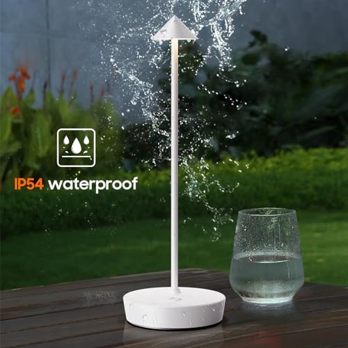 Set of 2 Cordless Rechargeable Led Table Lamp Battery Operated Light White