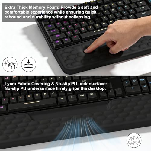 Ergonomic Keyboard Stand with Soft Memory Foam Wrist Rest for Office
