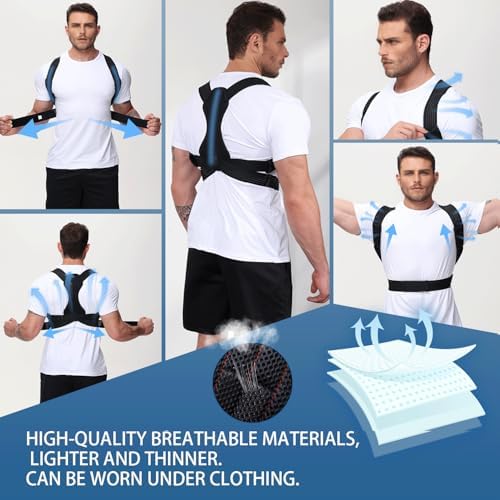 Posture Corrector for Men and Women, Adjustable Back Brace for Back, Neck and Shoulder Pain Relief, Back Support for Posture Improving Scoliosis, Hunchback, Hump, Thoracic, Spine Corrector (Medium)