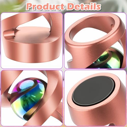 Kinetic Spinning Desk Toy, ADHD Stress Fidget Desktop Decor Rose Gold