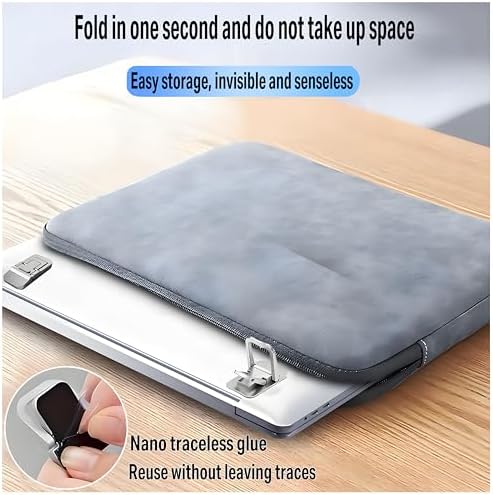 2PCS Laptop Stand Portable,Adjustable Laptop Riser, Ergonomic Cooling Mini Invisible Notebook Stand Riser for Desk Computer Keyboard MacBook Universal 10-17 Inch (Silver)