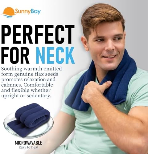 SunnyBay Heating Pad, Neck and Shoulder Wrap, 26x6 inch, Navy Blue