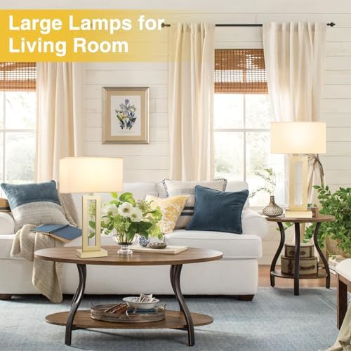22" Tall Touch Lamps for Nightstand with USB C+A, 3 Way Dimmable Gold Lamp