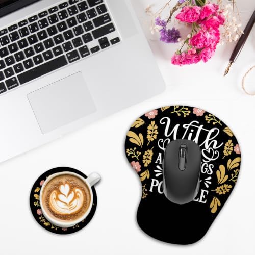 iRudyard 2Pcs Rubber Coasters Mouse Pad Wrist Support Pu Anti Fall Durable