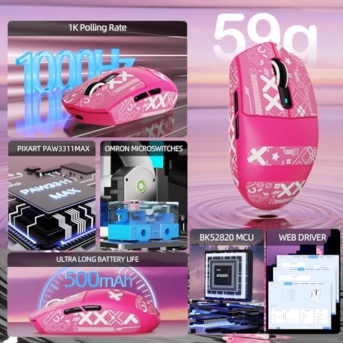 ATTACK SHARK G3 PRO Tri-Mode Wireless Gaming Mouse with RGB Charging Dock