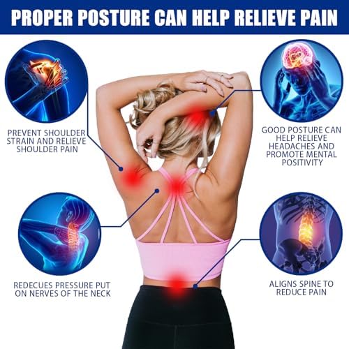 Posture Corrector for Women and Men - Adjustable Back Brace for Pain Relief - Enhances Posture and Provides Lumbar Support - Upper and Lower Back Straightener - Breathable Back Support (Medium, Black)
