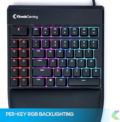 KINESIS Freestyle Edge RGB Plus Split Mechanical Keyboard | Hotswap Tactile Switches | RGB | Ergonomic | Detachable Palm Support | Fully Programmable | Mac Keycaps Included | Lift Kit Included