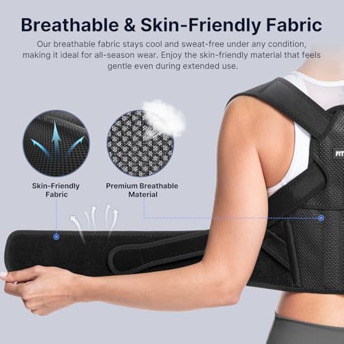 Fit Geno Posture Corrector for Women Lite, Upper Back Brace for Slouching