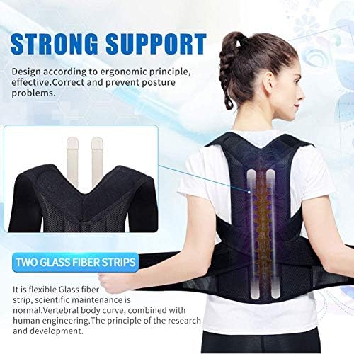 Posture Support Back Brace, Posture Corrector for Men Women, Adjustable Upper Back Straightener Humpback Correction Belt Back Pain Relief Improve Thoracic Kyphosis for Lower and Upper Back (XXL)