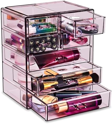 Sorbus 7-Drawer Makeup Organizer with Small & Wide Drawers (Purple)