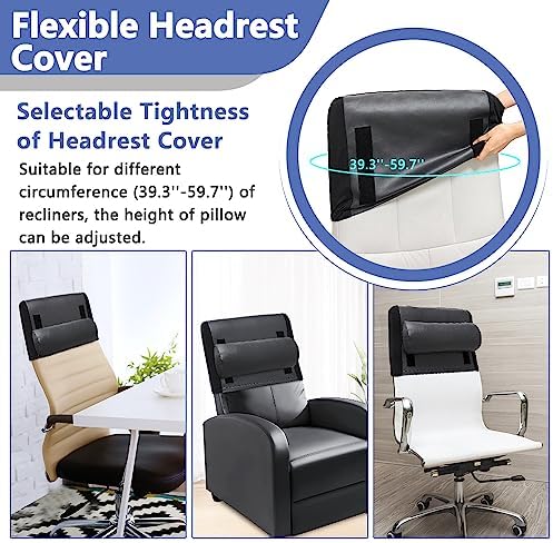 Zelen Recliner Pillow for Head Couch Neck Pillow Leather for Recliner Chair Rest Cushion Neck Support Pillow Office Chair Headrest Head Support Pillow with Headrest Cover