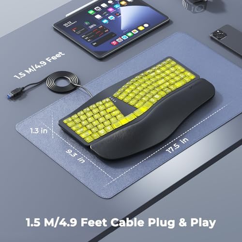 MEETION Ergonomic Keyboard with Ergonomic Vertical Mouse