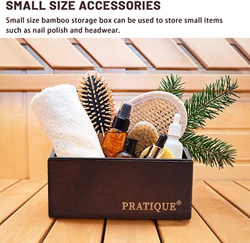 PRATIQUE Bamboo Drawer Organizer - Kitchen Utensil Organizer Silverware Tray Cutlery Holder，Office Desk Supplies and Accessories,8.9 * 3 * 2.6,Nut-brown