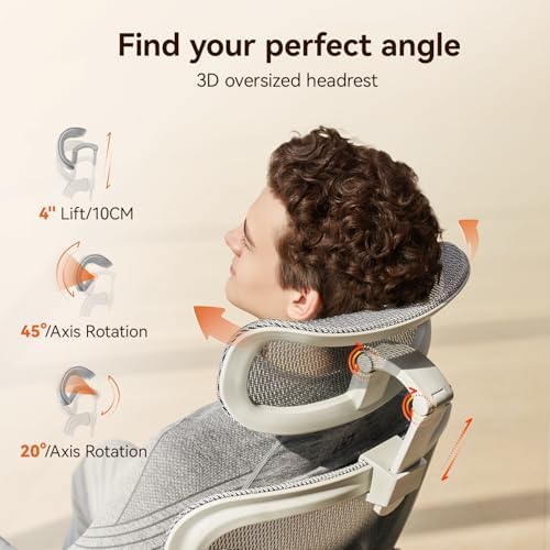 SIHOO B100 PRO Ergonomic Office Chair with Footrest, 4D Flip-Up Armrests